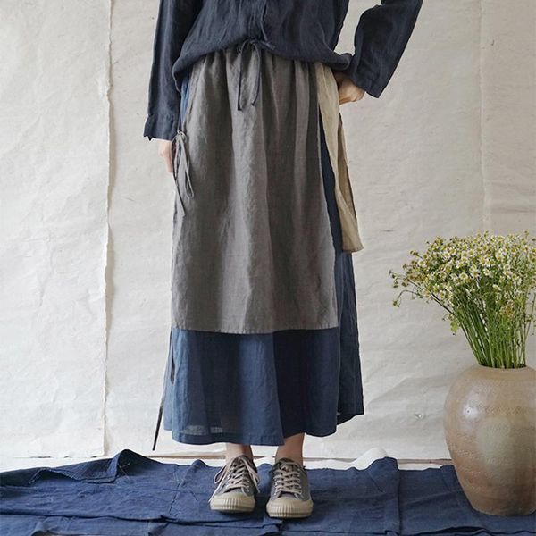 

women's pants & capris johnature women vintage ramie casual loose elastic waist pocket fisherman's trousers 2021 summer chinese st, Black;white