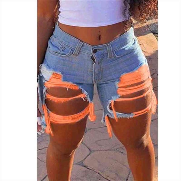 

blue high waist hole denim shorts women summer ripped streetwear short jeans lady nightclub jeans shorts, White;black