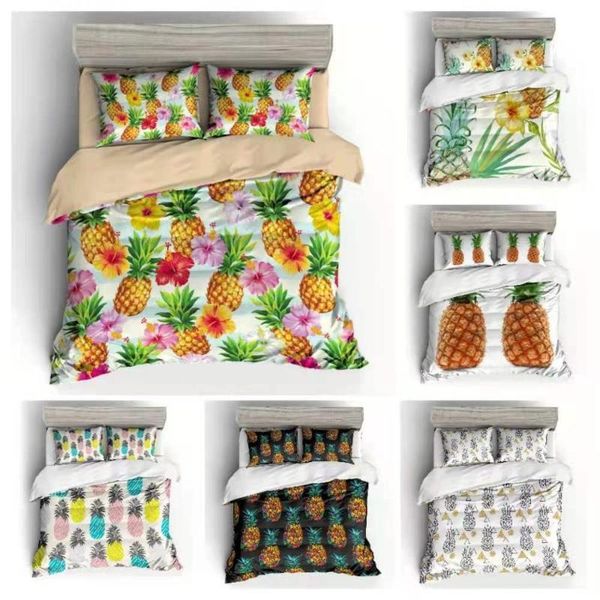 

bedding sets 3d digital american printing set watercolor pineapple quilt cover