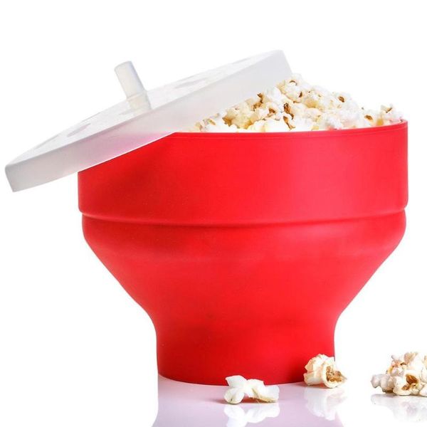 

silicone popcorn maker microwave bucket foldable poppers bowl diy with lid bowls