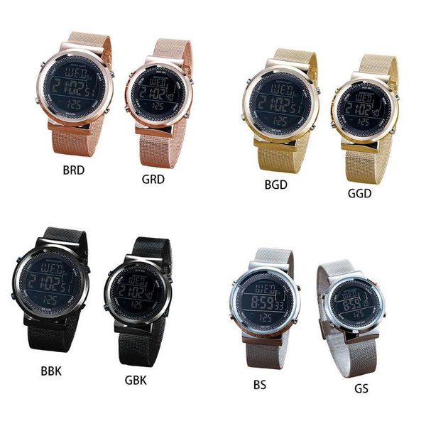 

wristwatches fashion trendy led couple electronic wristwatch digital watches men women luxury sports waterproof watch, Slivery;brown