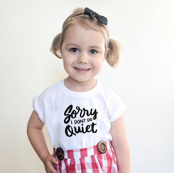 

t-shirts sorry i don't do quiet funny toddler shirt summer fashion kids graphic tee boys girls trendy children's wear, Blue