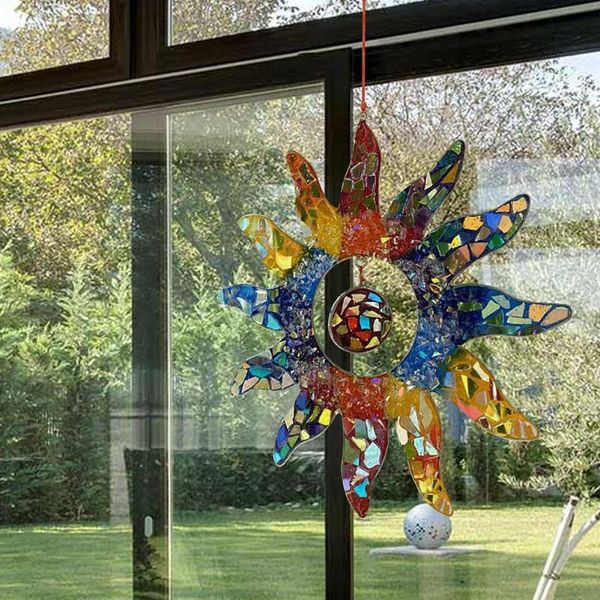 

garden decorations home decoration pendant acrylic sunflower ornament outdoor rainbow window suncatchers ga o1k2