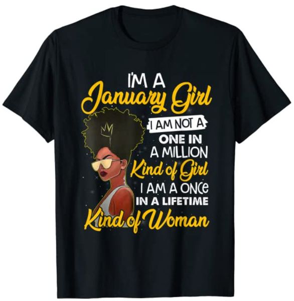 

black women january birthday gifts - i'm a january queen t-shirt birthday shirt, White;black