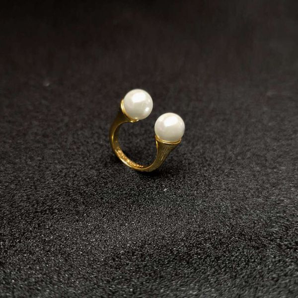 

tb fashion commuter pearl 7 open personality ring, Black