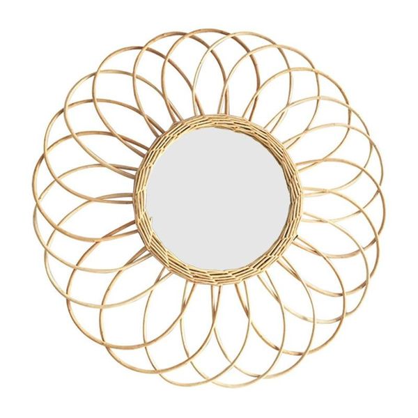 

mirrors rattan innovative art decoration round makeup mirror dressing bathroom