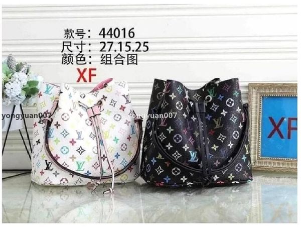 

518 gglvlouisvittonyslvutton luxury designers neonoe bucket handbags fashion bags old flower purses women tote, Red;black