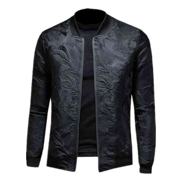 

men's jackets paisely floral of the men vintage business jacquard bomber jacket 2021 spring coat, Black;brown