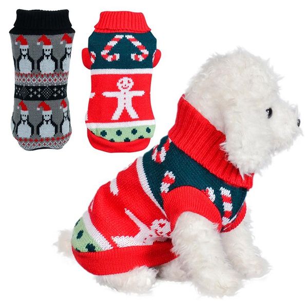 

dog apparel christmas cartoon snowman winter pet knitted pullover for dogs cats casual clothes warm coat custume