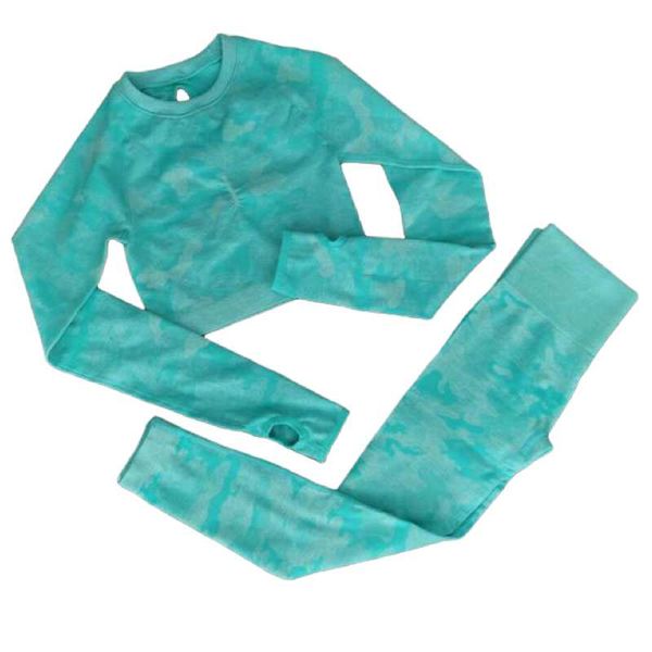 

yoga outfit 2pcs camouflage camo set sports wear for women gym fitness clothing booty leggings + sport bra suit femme