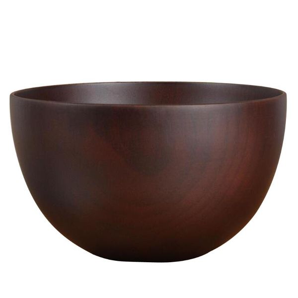 

bowls natural wood round bowl handmade craft tableware fruit rice kitchen