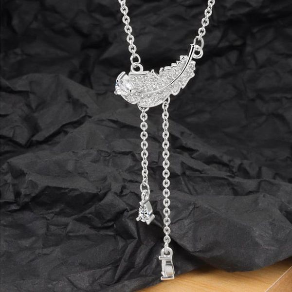 

pendant necklaces kofsac fashion silver color necklace for women jewelry gift glamorous feather tassel lady valentine's day accessories