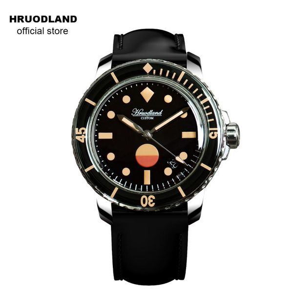 

wristwatches hruodland retro automatic dive men watches pt5000 sw200mov't bubble domed sapphire crystal stainless steel mechanical watc, Slivery;brown