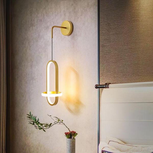 

wall lamp led nordic bedroom bedside sconce gold modern creative aisle lighting luxury living room staircase decor light