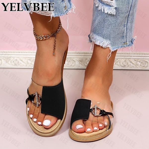 

slippers women 2022 winter summer platform crystal rome sandals femme fashion luxury dress shoes flats outside walking zapatos, Black