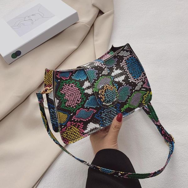 

evening bags women's bag leather handbags snake pattern crossbody retro design lady small square shoulder messenger bolsa feminina