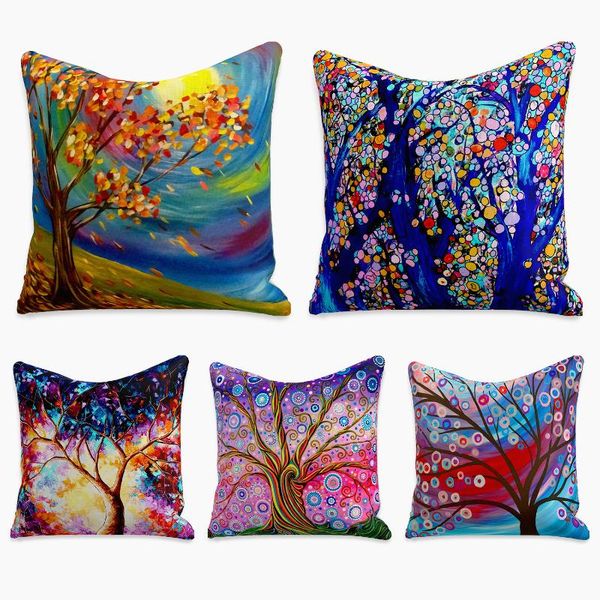 

pillow case painted square cushion cover polyester throw pillows cushions for home decor 45x45cm