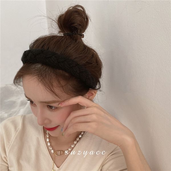 

xAnJ korean dongdamen 's headbands wearwoolen wter women's wear temperament fashion wool knitting hair accessories headband for women in, Silver
