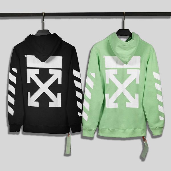 

off and chaopai white spring autumn basic arrstyle loose casual men's women's hoodie, Black