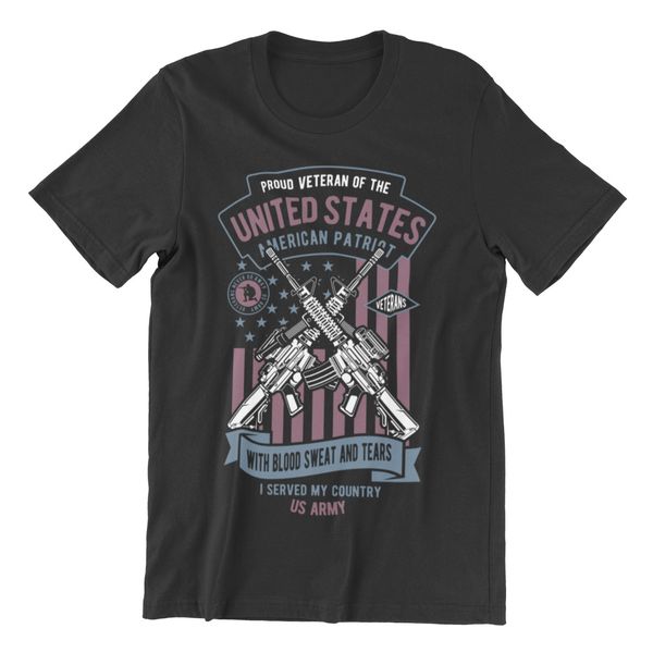 

proud veteran of united states, american patriot- mens cotton t-shirt usa us, White;black