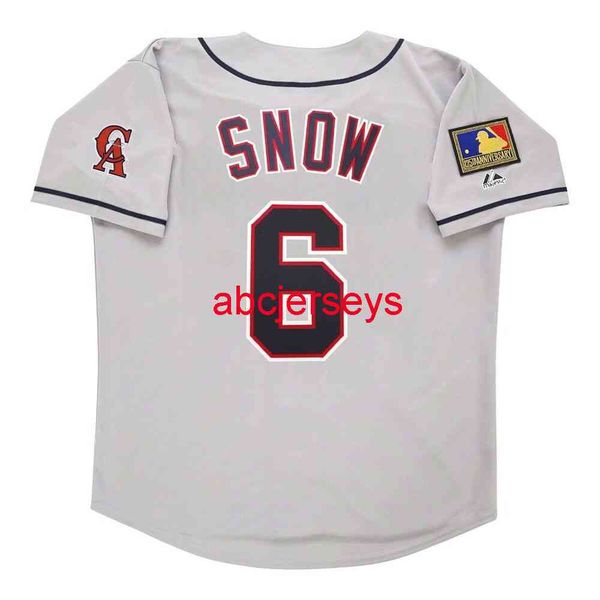 J.T personalizado costurado Snow 1994 Grey Road Jersey w/ 125th Patch add name number Baseball Jersey