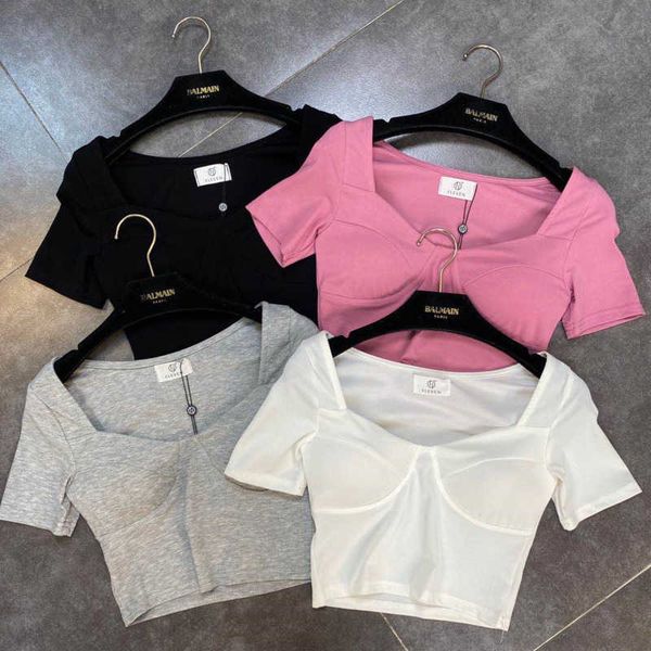 

faop summer design short sleeve square collar t shirt women crop fashion gb292 210709, White