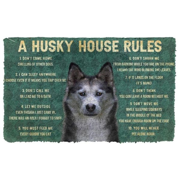 

carpets 3d house rules husky dog doormat non slip door floor mats decor porch