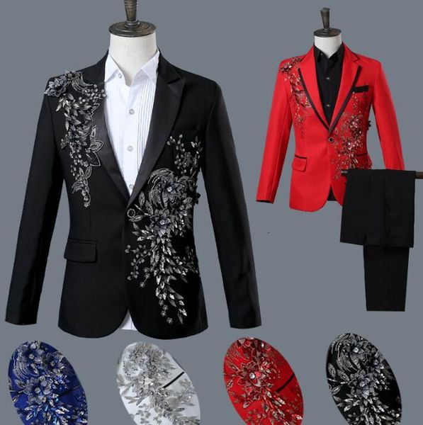 

three-dimensional bilateral mosaic diamond blazer men formal dress latest coat pant designs suit wedding suits for men's & blazers, White;black