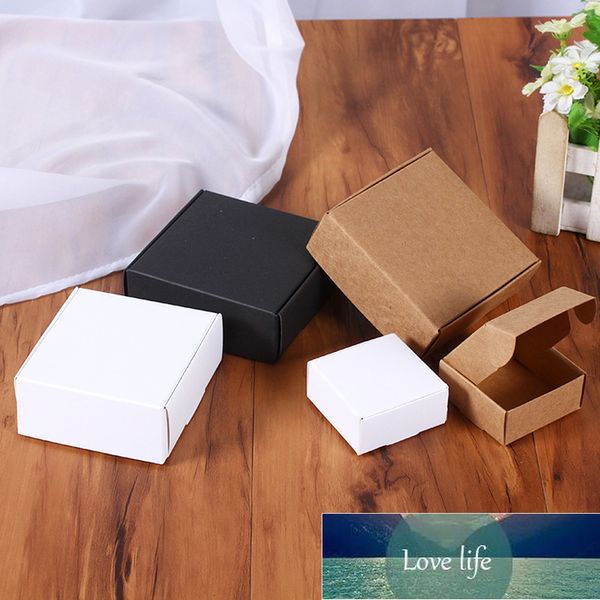 10 Adet / grup Vintage Kraft Kağıt Kutusu El Yapımı Karton Sabun Kutusu Siyah Beyaz Craft Kağıt Hediye Kutusu Ambalaj Takı Fabrika Fiyat Uzman Tasarım Kalitesi Son Stil