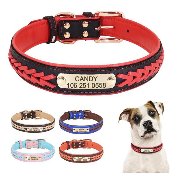 

personalized dog collar custom pet collars nameplate engraved id tag engrave for small medium large dogs & leashes