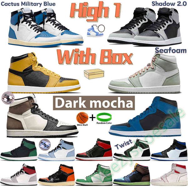 

high 1 1s basketball shoes seafoam cactus military blue dark mocha hyper royal patent bred chicago pine green black men designer sneakers