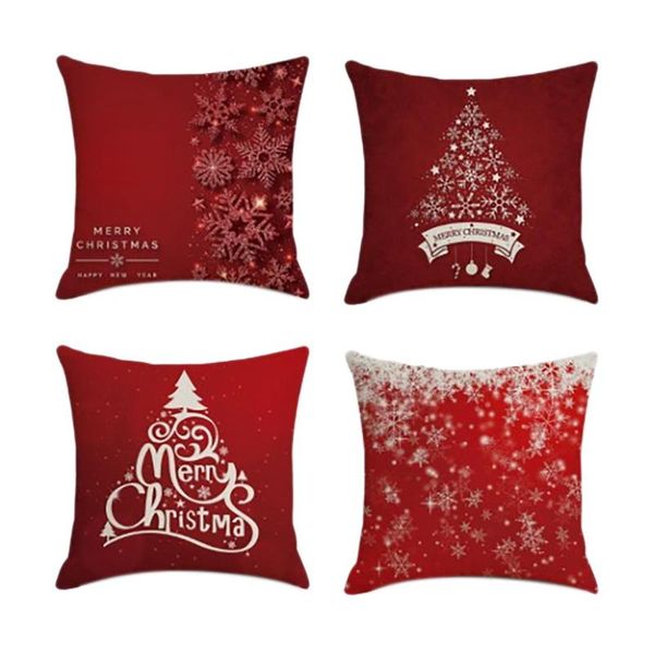 

pillow case christmas square pillowcase home decor linen cases cushion covers for sofa car snowflake pattern gift 45x45cm