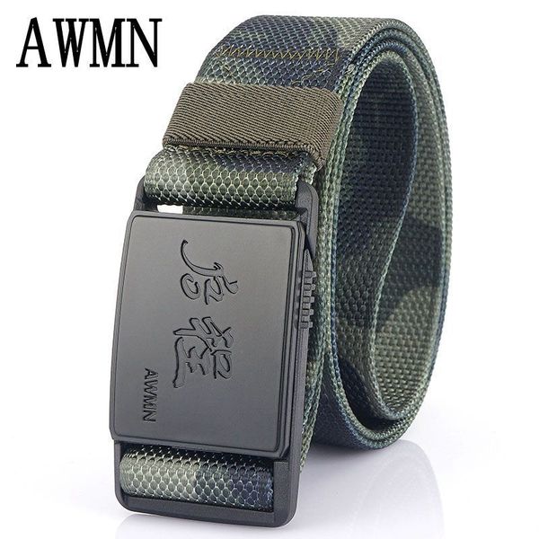 

durable fashion the felt 2021 spring departure magnetic buckle nylon knitting men's outer belt leisure, Black;brown