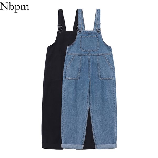 

nm fashion denim overalls baggy jeans woman high waist girls streetwear mujer trousers pants black blue vintage 210629