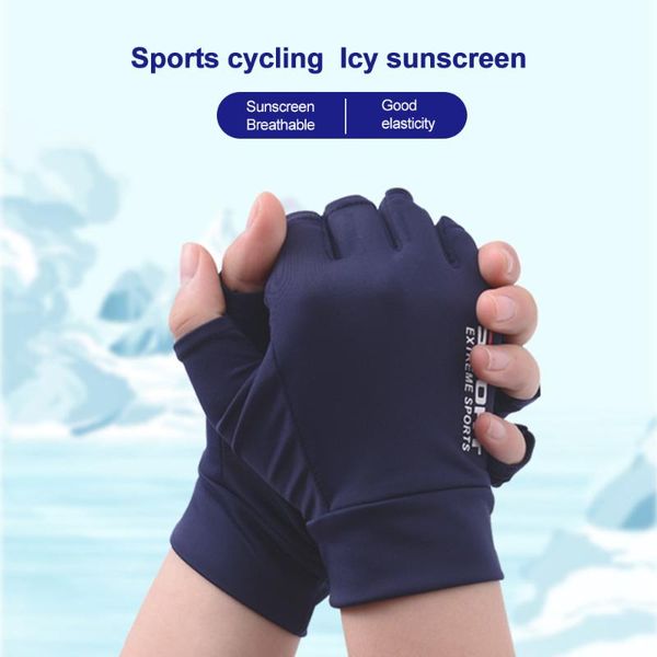 

cycling gloves summer sunscreen non-slip thin riding fishiing half finger men women breathable bicycle accessories, Black