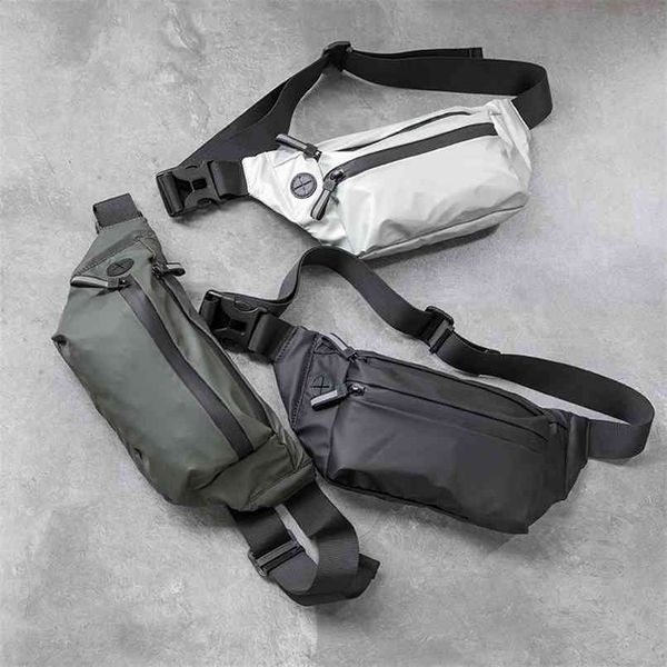 

waterproof men waist bag fanny pack fashion running chest sling crossbody casual hip belt men packs 210823