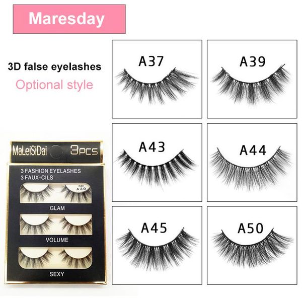 

false eyelashes 3 pairs 3d stereo mink natural slender handmade comfortable makeup wholesale extension maquiagem tslm1