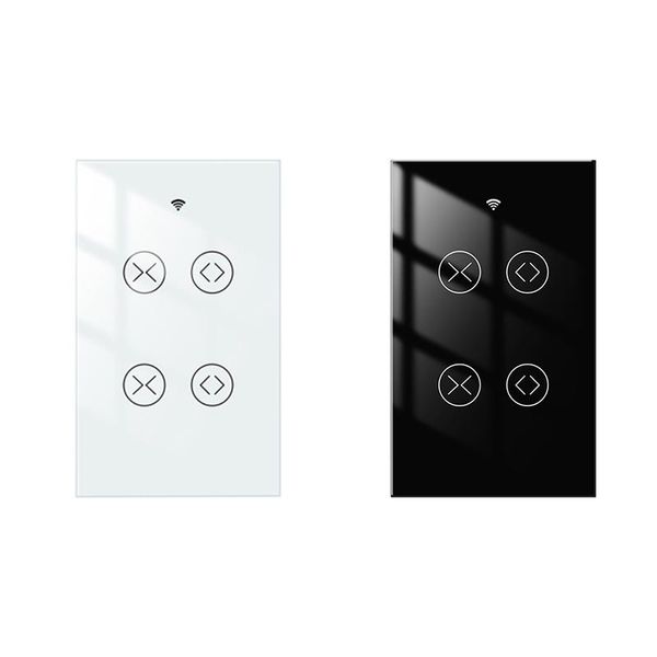 

smart home control tuya wifi double 2 gang curtain roller shutter blind switch electric motor works for google alexa us