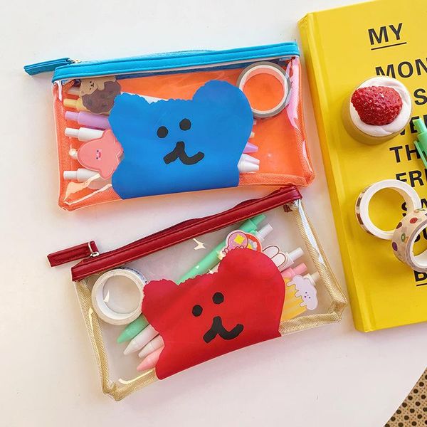 

cosmetic bags & cases pvc bag ladies waterproof makeup travel student transparent pencil case stationery box lipstick gift storage pouch
