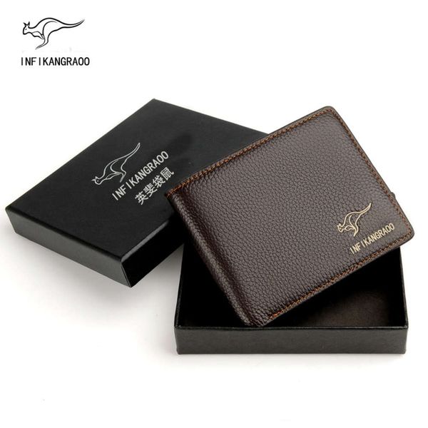 

the wallet enfi kangaroo short men's leather coin pocket wallet wallet, Black