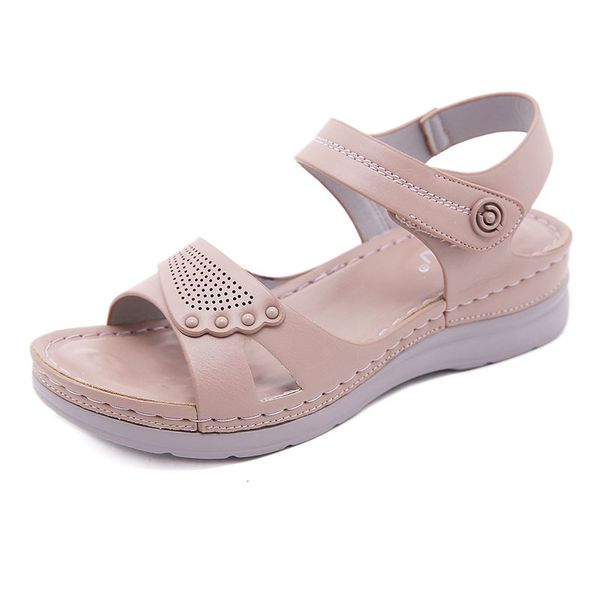 

sandals 2021 summer shoes women beach casual wedges soft ladies holiday big size 42 pink black a3276 urbg