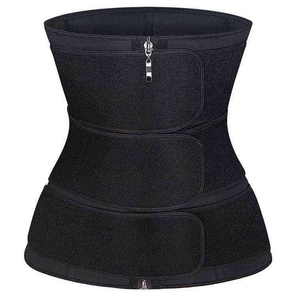 

luxury women's shapers 6635# neoprene bodysuit women's 3 thickened zipper sports band, Black;white