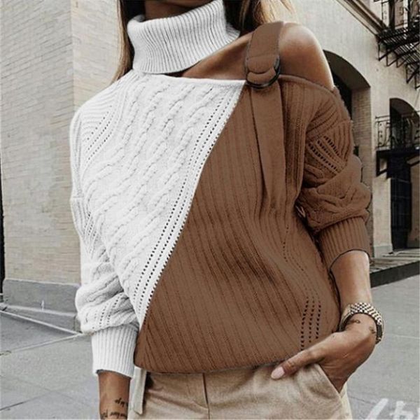 

women's sweaters autumn winter turtleneck sweater street elasticity knitwear casual brand women fashion long sleeve pullovers sudaderas, White;black