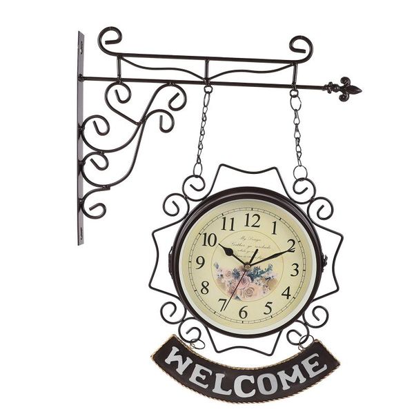 

wall clocks 1pc european style clock decorative hanging retro double-side
