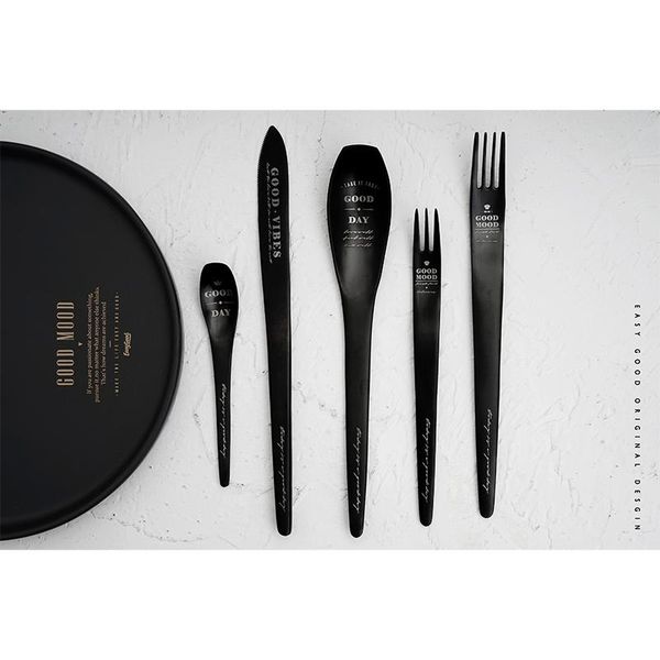 

dinnerware sets simple nordic 304 stainless steel cutlery set metal zero waste tableware couverts de table vaisselle kitchen accessories jq