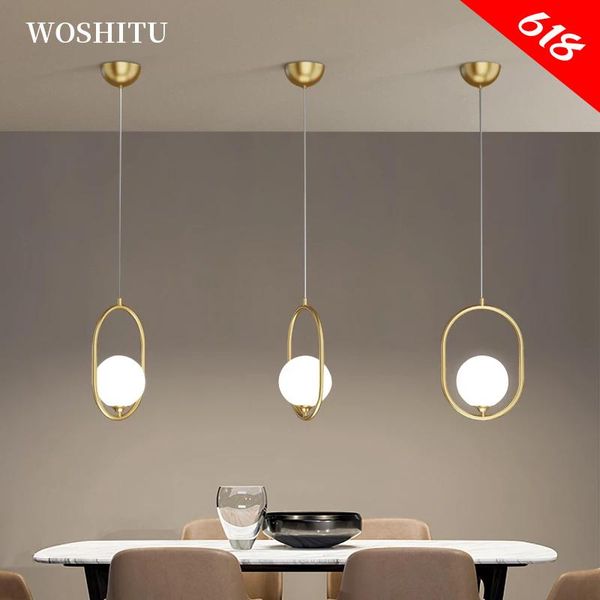 

pendant lamps modern hanging lamp nordic dining room kitchen island light gold led glass bedroom bedside wall decor lighting