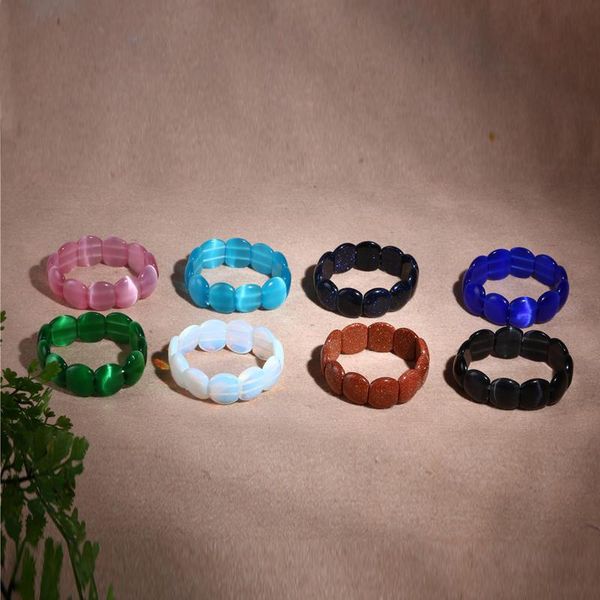 

charm bracelets fashion jewelry yellow opal gem stone beads stretch bracelet petal shape, Golden;silver