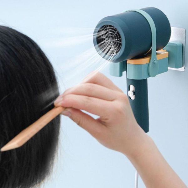 

hooks & rails hair dryer holder blower organizer adhesive wall mounted plastic siliconel nail accessories no drilling for bathroom s o2