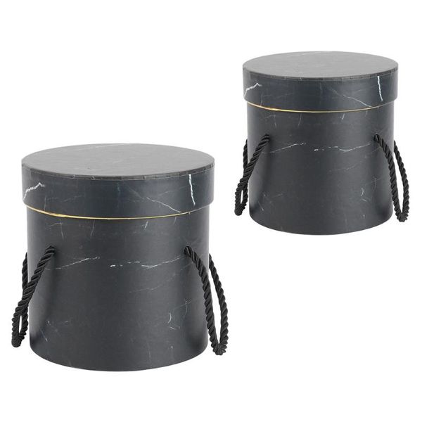 

gift wrap 2pcs simple style flower boxes round containers deskdecor