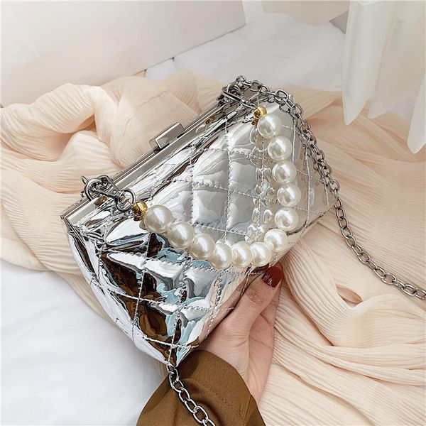 

evening bags premium silver pearl chain wedding women clutch square bag fashion purses and handbags crossbody party shoulder
